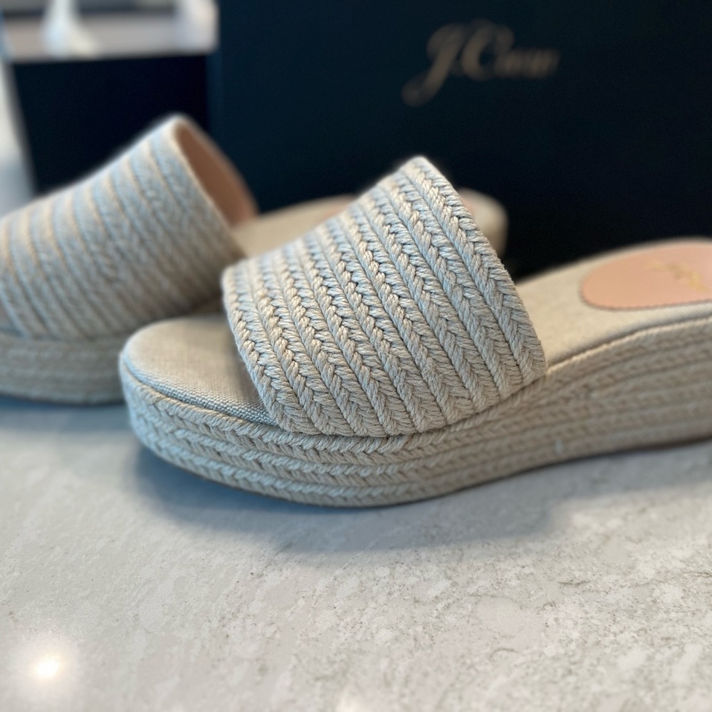 J Crew Natural Platform Slides Sz 8 - image 4